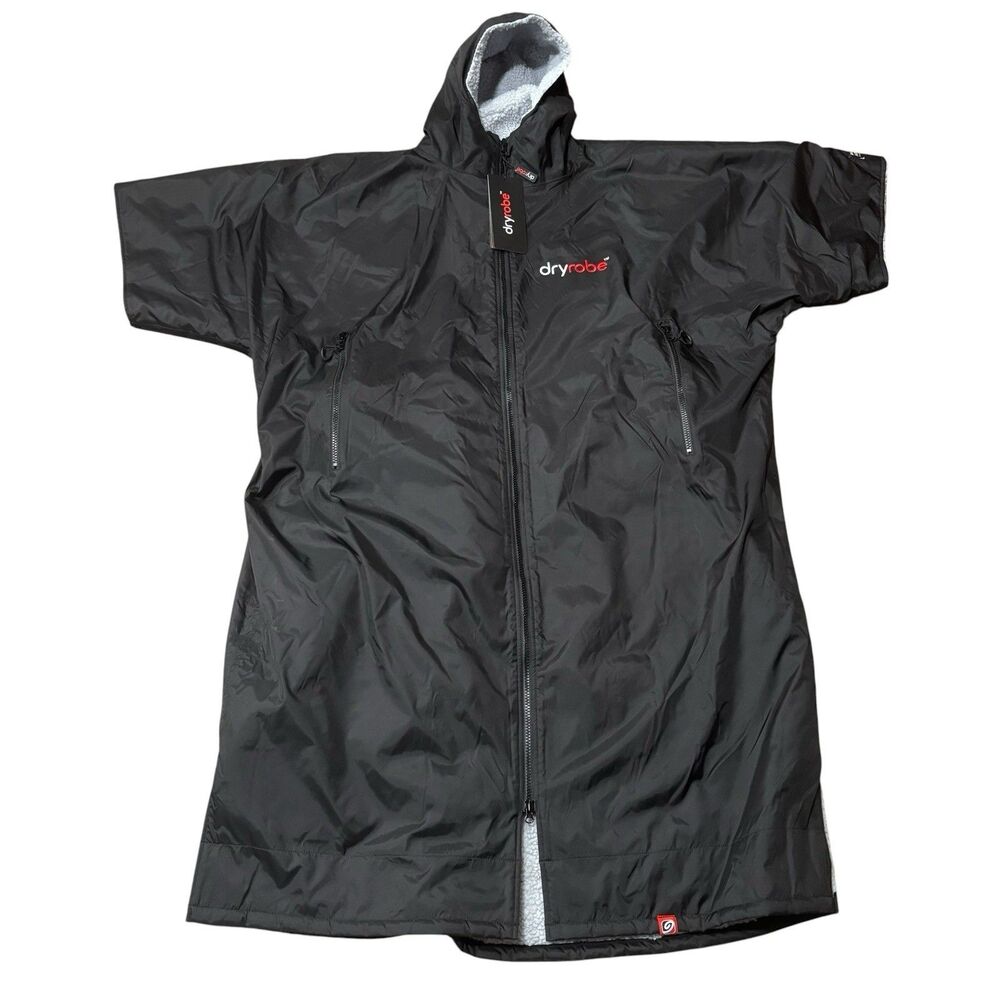 Dryrobe Advance Short Sleeve V3 XL Black Grey Waterproof Changing Robe Coat New